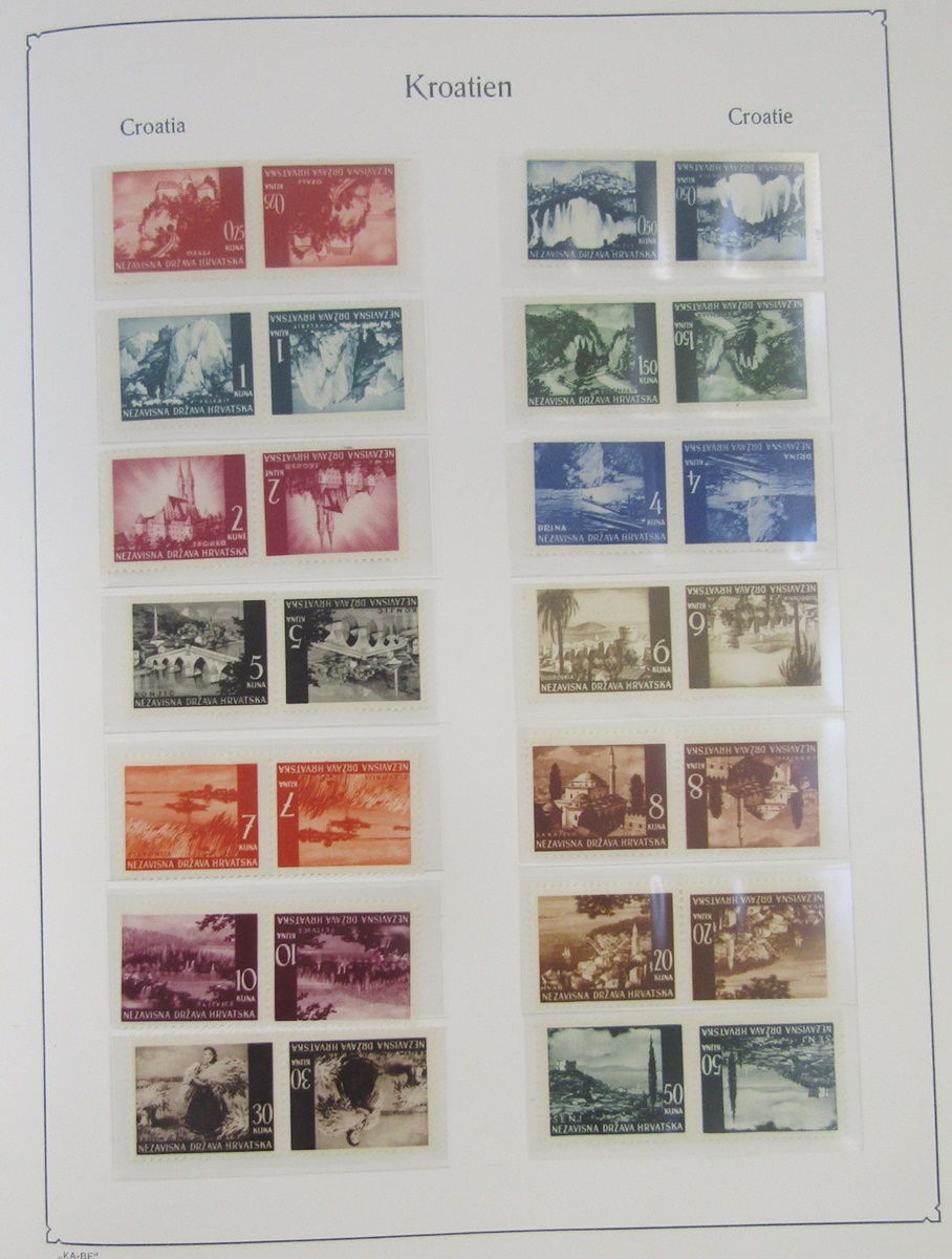 Stamps of Croatia: Large blue KABE album and stock book of mostly Croatia with some WWII German - Image 3 of 15