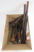 Quantity of wooden and other pipes to include one formed from horn bird's beak, ceramic, Middle