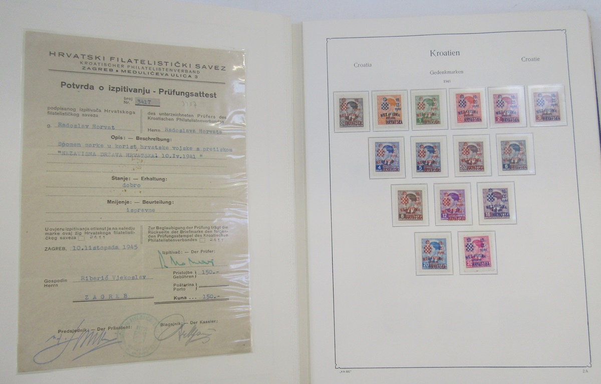 Stamps of Croatia: Large blue KABE album and stock book of mostly Croatia with some WWII German - Image 2 of 15