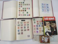 GB, Br Commonwealth & World: Large box of 4 albums, small box and packets of loose plus scout