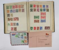 All World: Old ‘Triumph’ album of mostly used definitives and commemoratives, QV-early QEII. GB