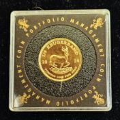 2014, 1/4 Krugerrand, Paul Kruger left, rev. Springbok Antelope with date either side, purchased