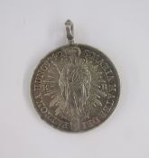 Hungary Maria Theresia AR Thaler 1742 K-B, bust facing right with a corolla portrait with two