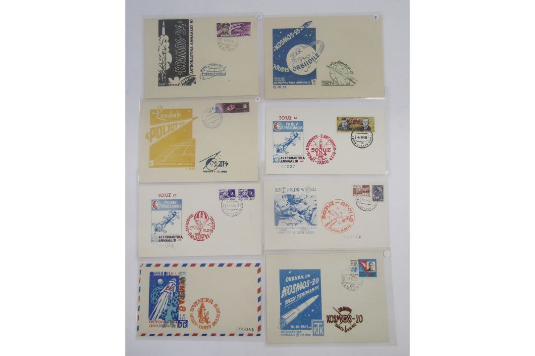 Russia/Soviet CCCP Stamps: Wooden box of thematic space-related pre-paid, first day + specific-to- - Image 3 of 5