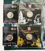 Coin album consisting of two (2) complete sets of Olympic 2012 50ps, together with 4 x £5 Olympic
