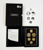 Royal Mint Proof Set, 2015 The Commemorative Edition, consisting of 5 coins, £5 coins of Churchill &