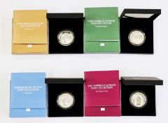 Royal Mint Silver Proof Coins (4), the set of the Tower of London Coin Collection, each £5 Coin is
