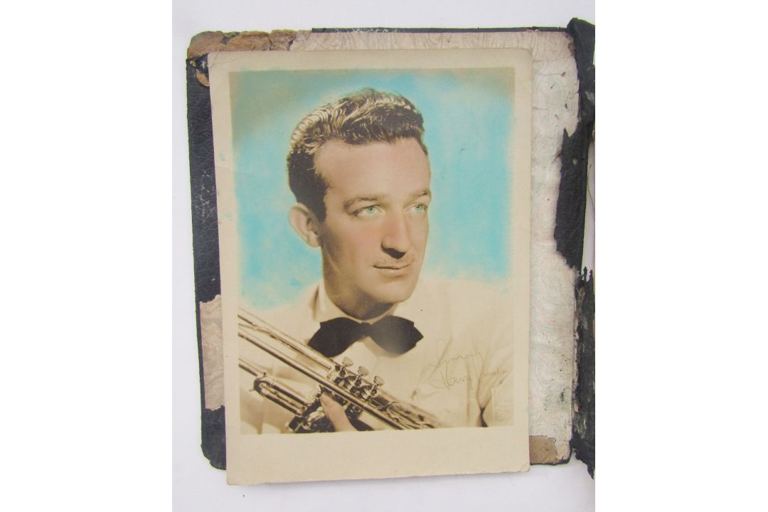 Autograph album of signed photographs and signatures, mainly 1940's bands - Image 12 of 20