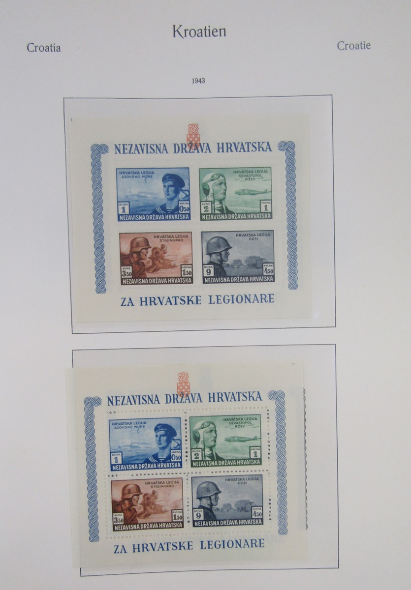 Stamps of Croatia: Large blue KABE album and stock book of mostly Croatia with some WWII German - Image 7 of 15