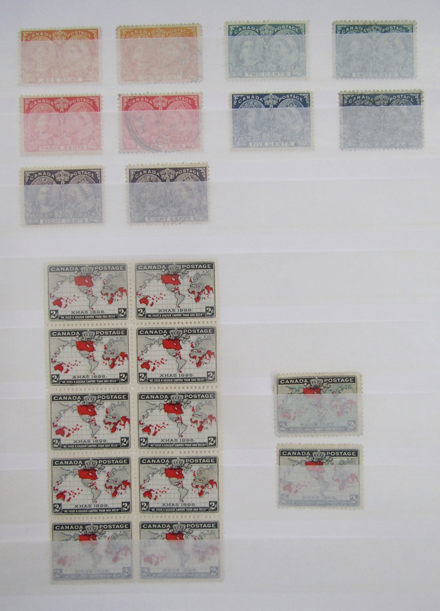Canada stamps: QV-QEII issues in album, stockbook, and sleeve of definitives, commemoratives, - Image 5 of 9