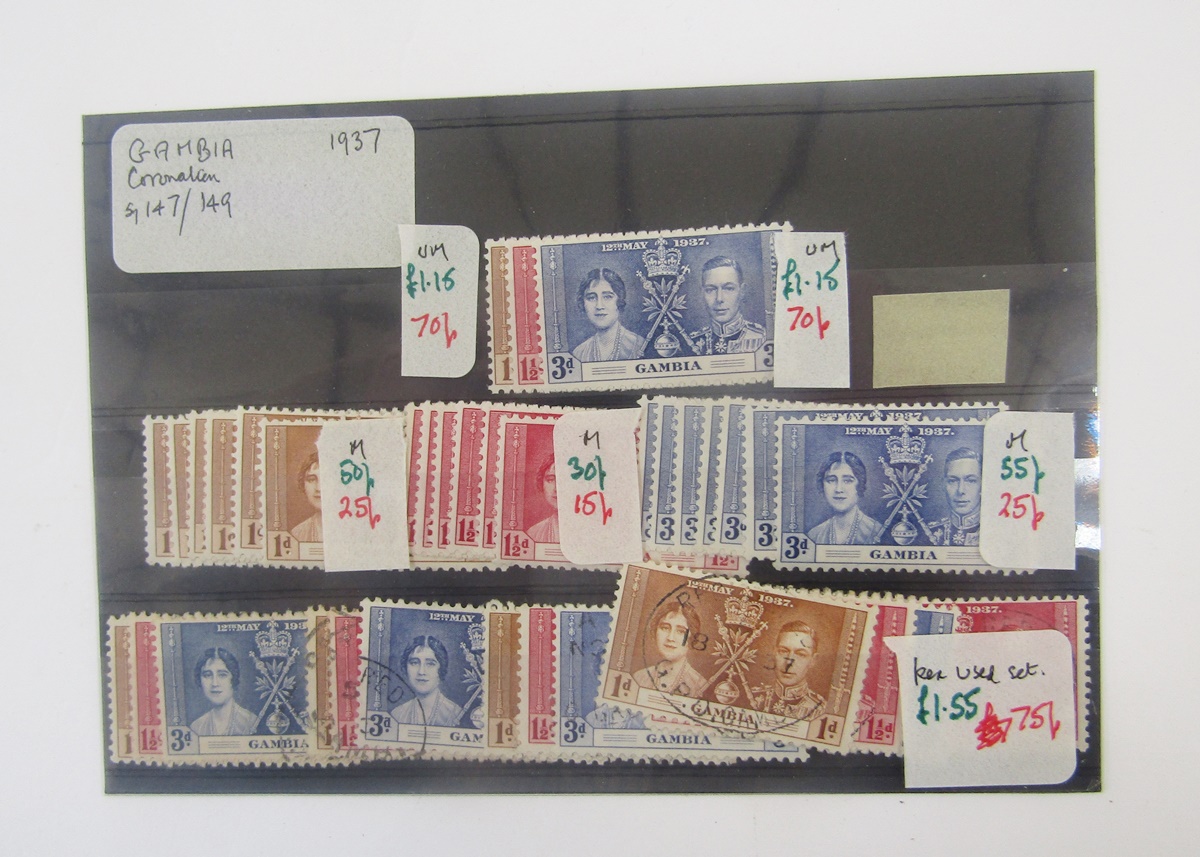 British Empire stamps: Large red stock book of mint & used Omnibus issues of various countries - Image 3 of 5