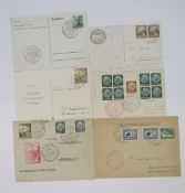 German stamps: Sleeve of various Zeppelin-related covers and postcards, 8 postally used from 1938/39