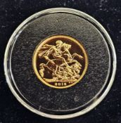 Elizabeth II, 2015 Sovereign, Brilliant Uncirculated, Coronated head right, rev. St George &
