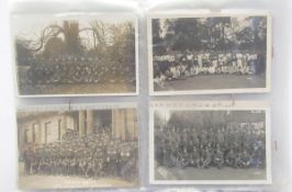 Album of postcards to include topographical, war time, regimental, views of France