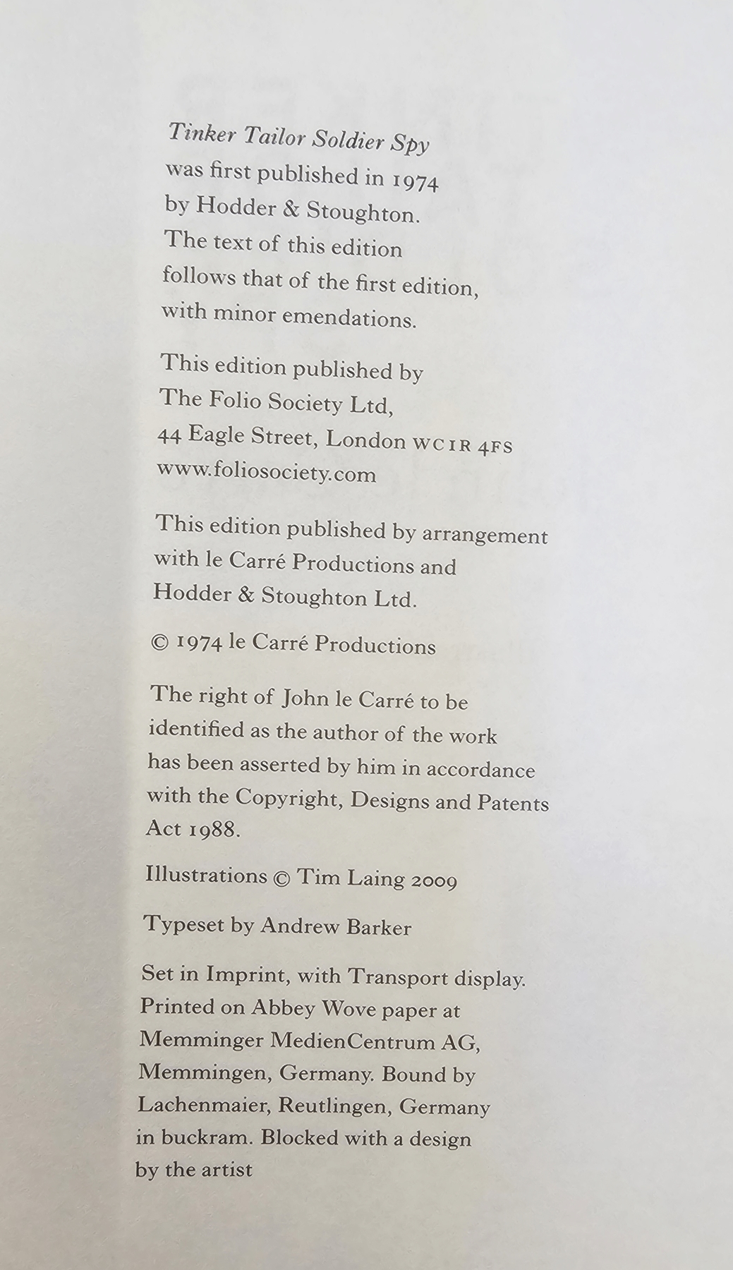 Folio society John Le Carre "Tinker Tailor Soldier Spy", "Smiley's People", "The Honourable - Image 9 of 9