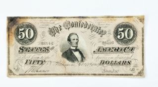 USA Confederate 50 Dollars, dated Richmond, 17th February 1861