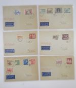 German & Channel Island Stamps: Six CTO Luftpost covers with combinations of German Third Reich/