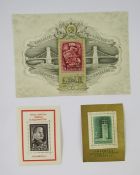 Stamps of Hungary: Three unmounted mint minisheets, 1949 SG MS 1077a, Stalin 1955 SG MS 1281a and