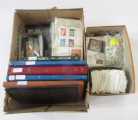 British Empire Stamps: Two boxes of mostly mint and used definitives and commemoratives in 6 stock