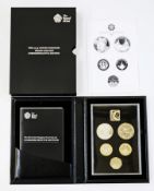 Royal Mint Proof Set, 2015 The Commemorative Edition, consisting of 5 coins, £5 coins of Churchill &