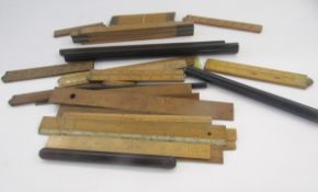 Quantity of vintage rulers and measures including an Interlox Master Rule by MFG Co. Inc. NYC made