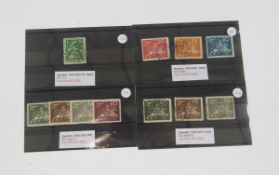 Stamps of Sweden: Definitives from first 1855 issue to 1889 surcharge, including 1864 12 ore blue