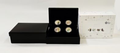 2017 A Portrait of Britain four coin silver proof set, contemporary designs with trichromatic colour