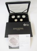 2017 United Kingdom silver proof commemorative coin set, containing 5 coins, 2x £5, 2 x £2 and 50