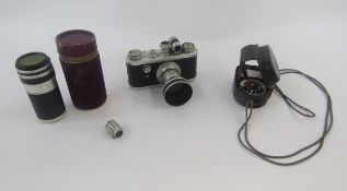 Corfield Perriflex camera with lenses, including Luma 1:4 /100 in purple case and Western Master III