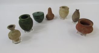 Collection of Grand Tour and later Egyptian artefacts, group of miniature pottery vessels.