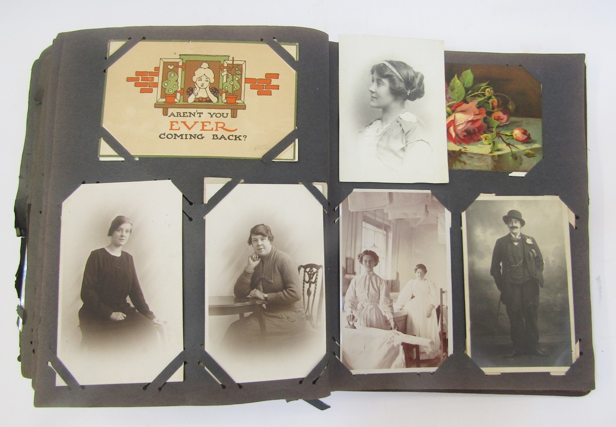 Two albums of postcards to include Black Cats, greetings cards, topographical and portrait, and - Image 12 of 15