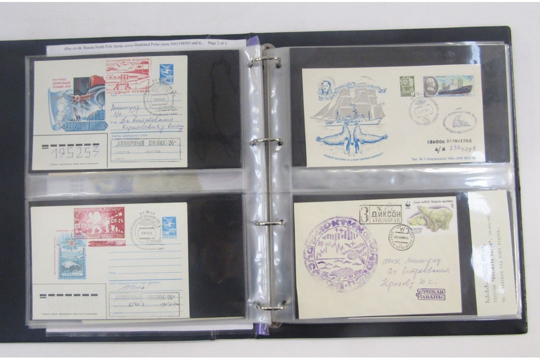 Stamps of Soviet Union & Russia: Three maroon cover albums full of Polar exploration covers and - Image 11 of 21