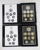 Four 2016 United Kingdom Proof Coin Set, consisting of 7 coins and Royal Mint Medal, 5 x £2, 1 x £