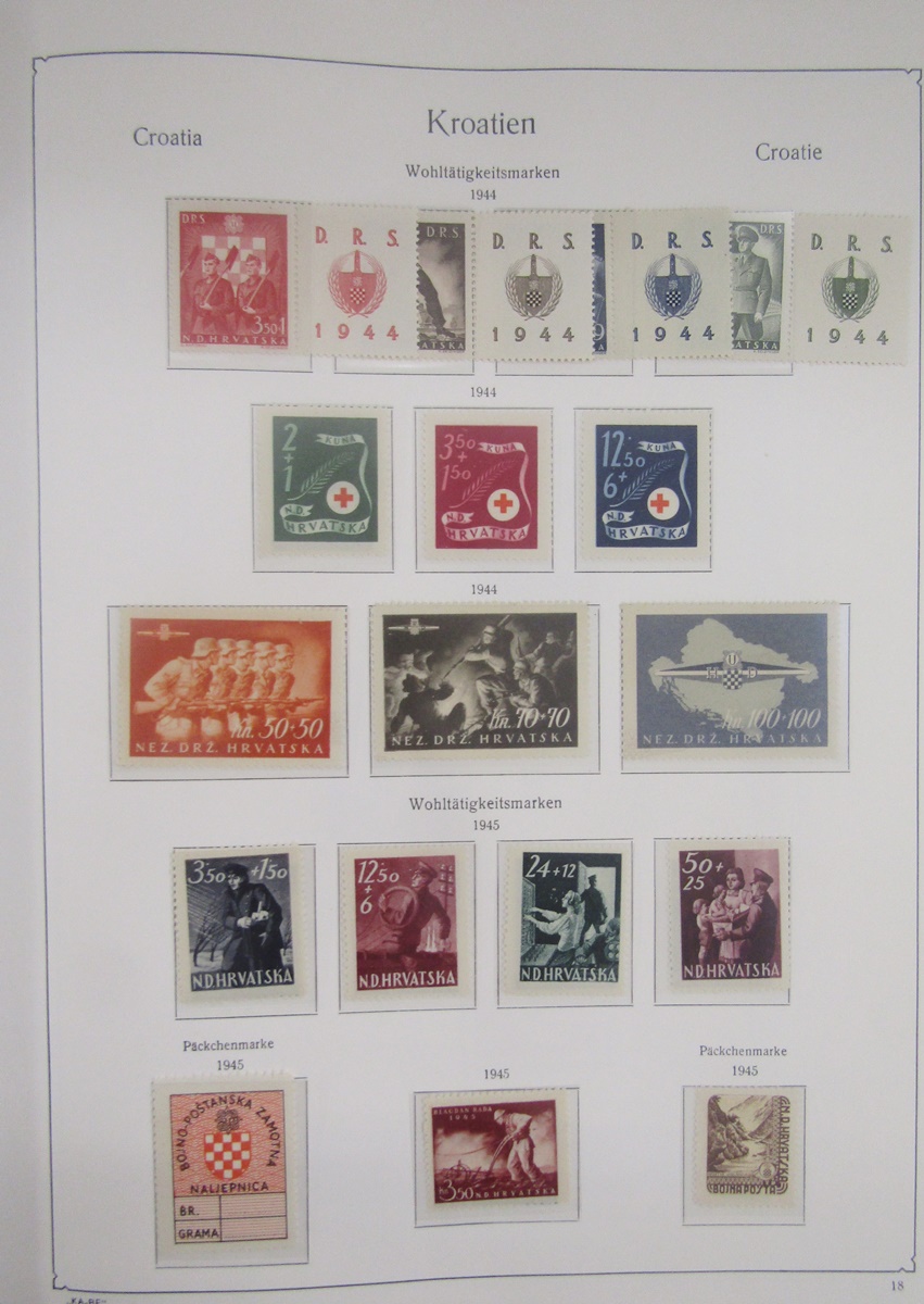 Stamps of Croatia: Large blue KABE album and stock book of mostly Croatia with some WWII German - Image 15 of 15