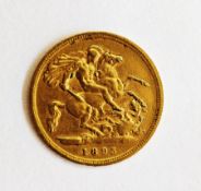 Victoria, 1895 Half Sovereign, veiled head left, rev. St George & dragon, date below