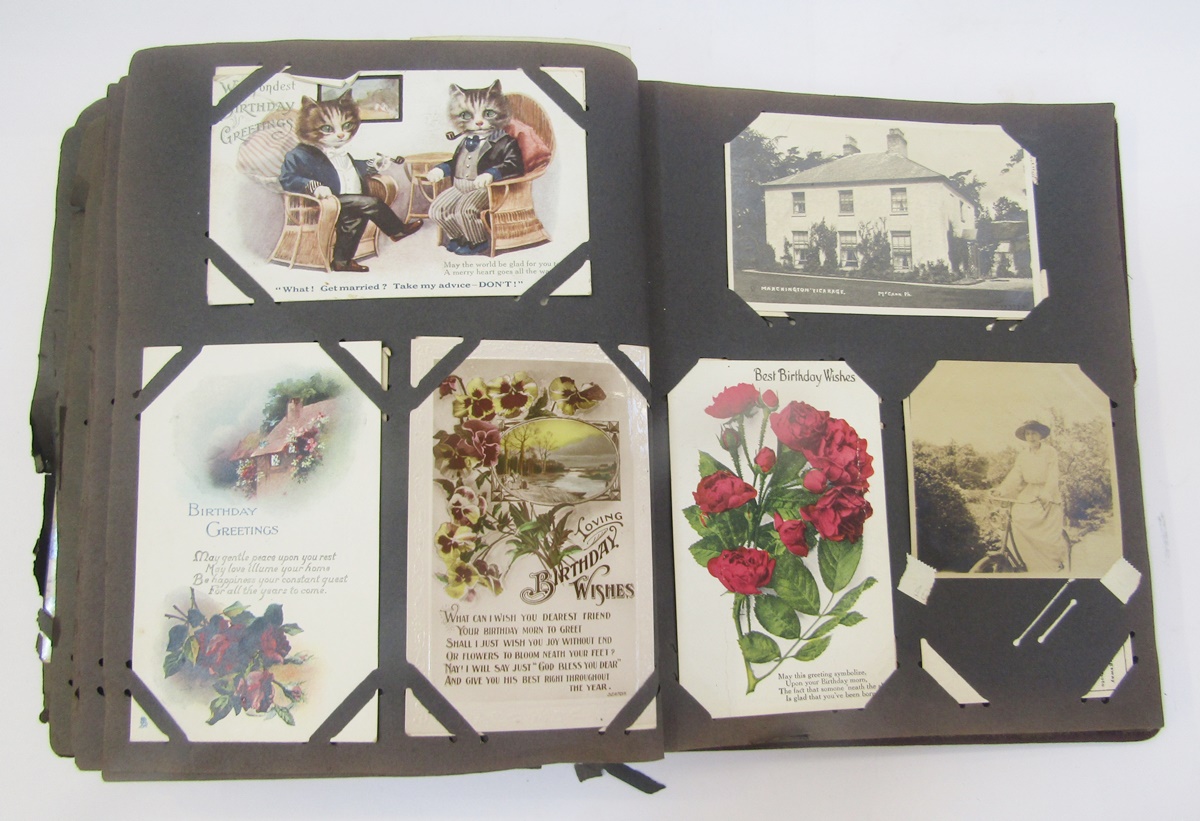 Two albums of postcards to include Black Cats, greetings cards, topographical and portrait, and - Image 13 of 15