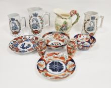 Three Staffordshire (D.M & Sons) pottery Victorian Jubilee pattern jugs in sizes, 21cm high max, a