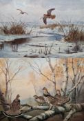 After John Cyril Harrison (1898-1985) Two prints in colours, the first of grouse in wooded