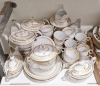 A Coalport and composite English porcelain white and gilt part tea and coffee-service, circa 1800,