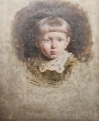Late 19th century School Oil on canvas Portrait of a child, indistinctly signed W.L. Wind..? and