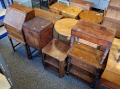 Collection five items of furniture including a George III mahogany washstand, the double hinged