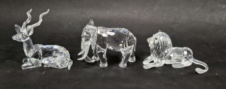 Three Swarovski limited annual edition ‘ Inspiration Africa ‘ animals including elephant 1993,