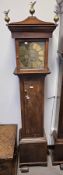 18th century 30-hour oak longcase clock, single hand on 11