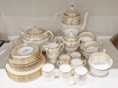 Wedgwood bone china 'Gold Florentine' pattern part tea and coffee service, printed gold marks,