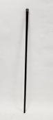 Victorian rosewood walking stick with silver fluted pommel, London 1899, James Oliver, 90.5cm long
