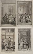 Four framed  18th century French engravings, titled 'La Bonne Mere', 'Annete et Lubin', after de