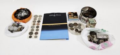 Collection of coins including silver proof 10 euro anniversary coin together with African notes,
