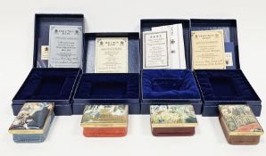 Four Halcyon Days limited edition enamel boxes, all decorated with images of famous paintings,