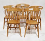 Set of four modern beechwood dining chairs by Novoles, model coastal no.3 and a similar matched