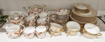 Royal Worcester white and gilt part dinner service, early 20th century, retailed by Aspreys, gilt